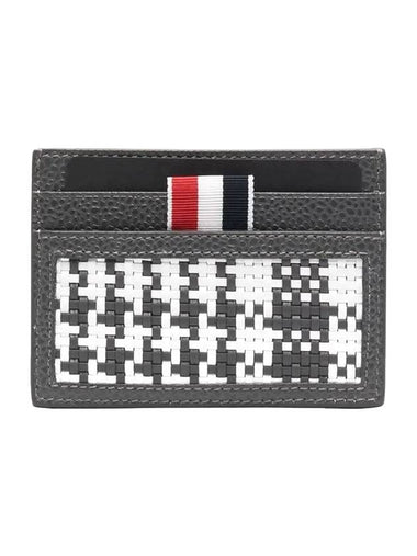 Check 2-Tier Card Wallet Grey - THOM BROWNE - BALAAN 1