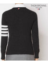 Women's 4 Bar Classic Cashmere Pullover Knit Top Dark Grey - THOM BROWNE - BALAAN 3