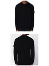 Logo Patch Lambswool Crewneck Knit Top Black - STONE ISLAND - BALAAN 5