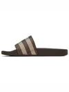 Check Print Slide Slippers Brown - BURBERRY - BALAAN 3