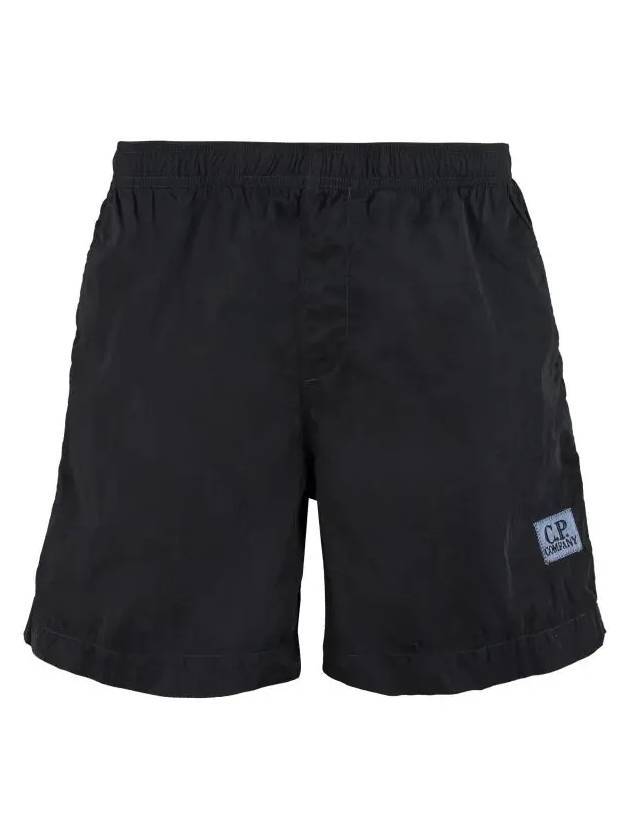 Men's Chrome Logo Patch Swim Shorts Navy - CP COMPANY - BALAAN.