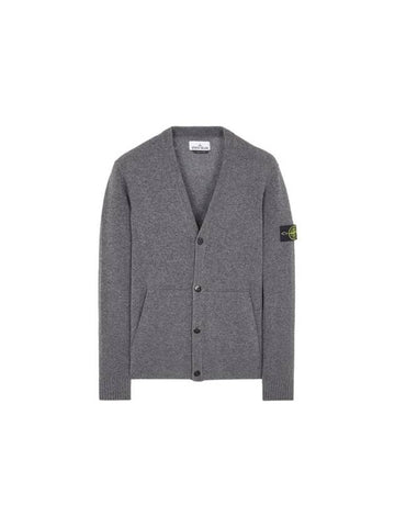 Men's Wappen Patch Button Cardigan Grey - STONE ISLAND - BALAAN 1