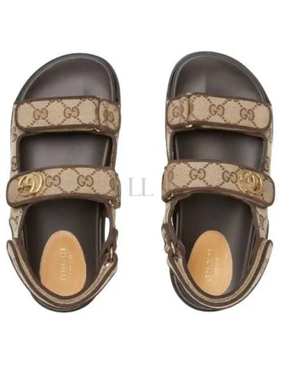 Double G Canvas Sandals Beige - GUCCI - BALAAN 2