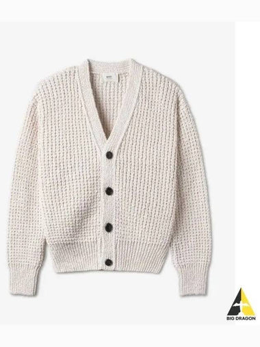 Waffle knit cardigan natural white UKC061KN0009168 - AMI - BALAAN 1