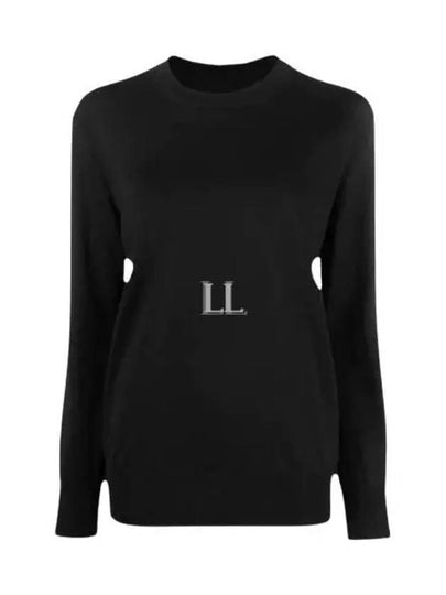 Lightweight Crew Neck Merino Wool Knit Top Black - JIL SANDER - BALAAN 2