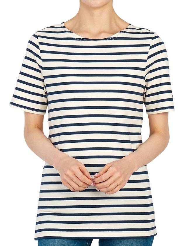 Levant Modern Striped Short Sleeve T-Shirt Ecru Marine - SAINT JAMES - BALAAN 7