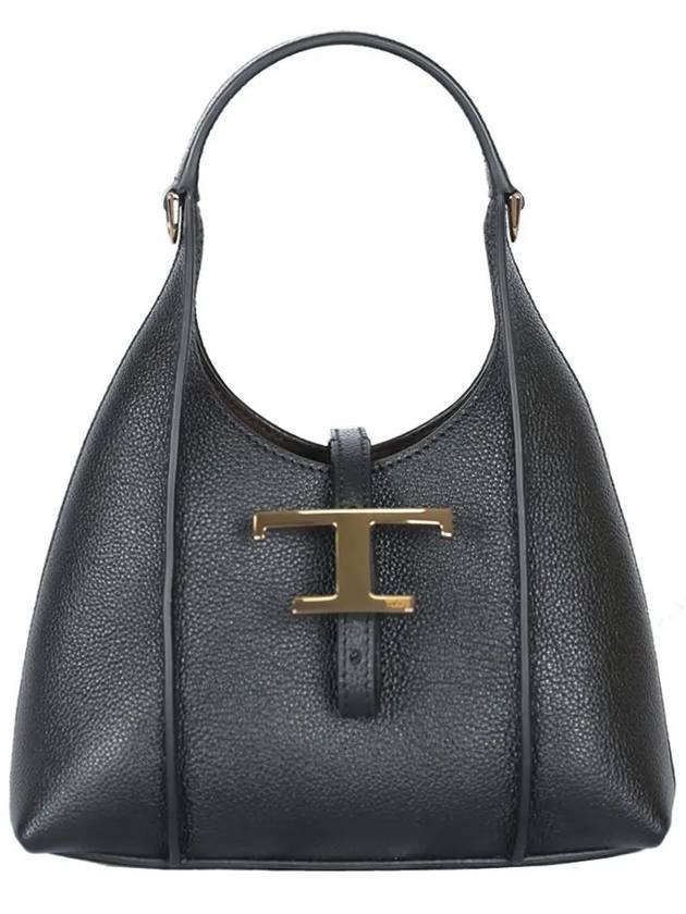 T Timeless Leather Micro Shoulder Bag Black - TOD'S - BALAAN 3