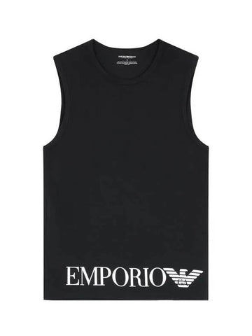 UNDERWEAR Men's Big Logo Lounge Sleeveless Top Black - EMPORIO ARMANI - BALAAN 1