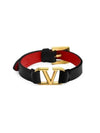 Valentino 3W2J0C44 ZXL 0SM J0C44 Garavani V logo leather bracelet - RED VALENTINO - BALAAN 2