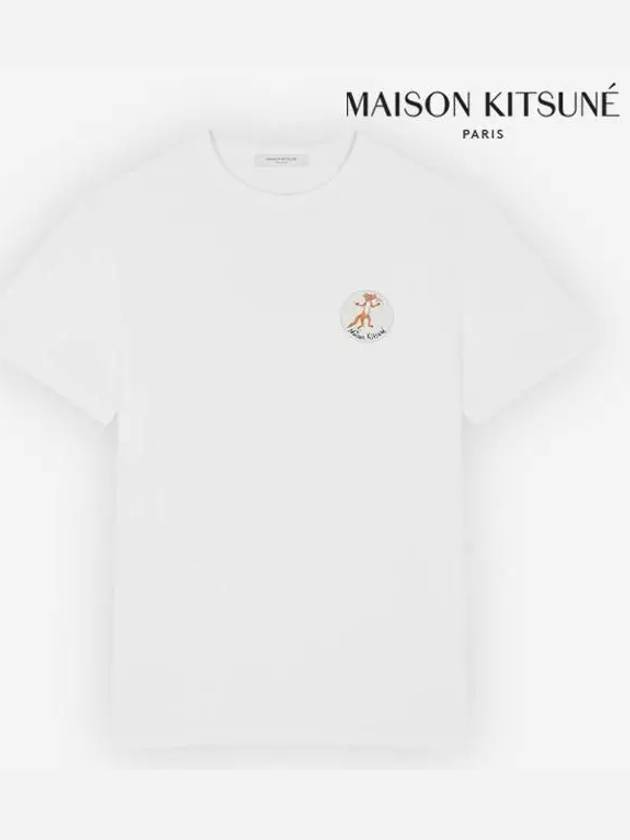 Flower Fox Patch Classic Short Sleeve T-Shirt White - MAISON KITSUNE - BALAAN 3