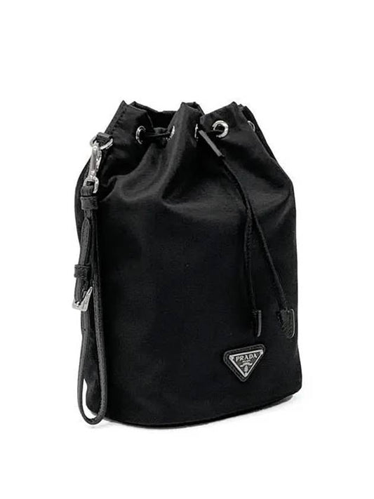 1NS369 Triangle Logo Re Nylon Drawstring Bucket Pouch Bag - PRADA - BALAAN 2