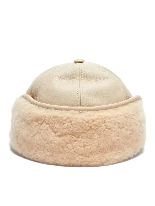 Leather and Shearling Explorer Cap 8005520 - BURBERRY - BALAAN 3