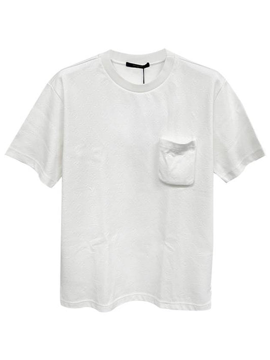 1A5VI Monogram Pocket Short Sleeve TShirt White Men's TShirt TEO - LOUIS VUITTON - BALAAN 1