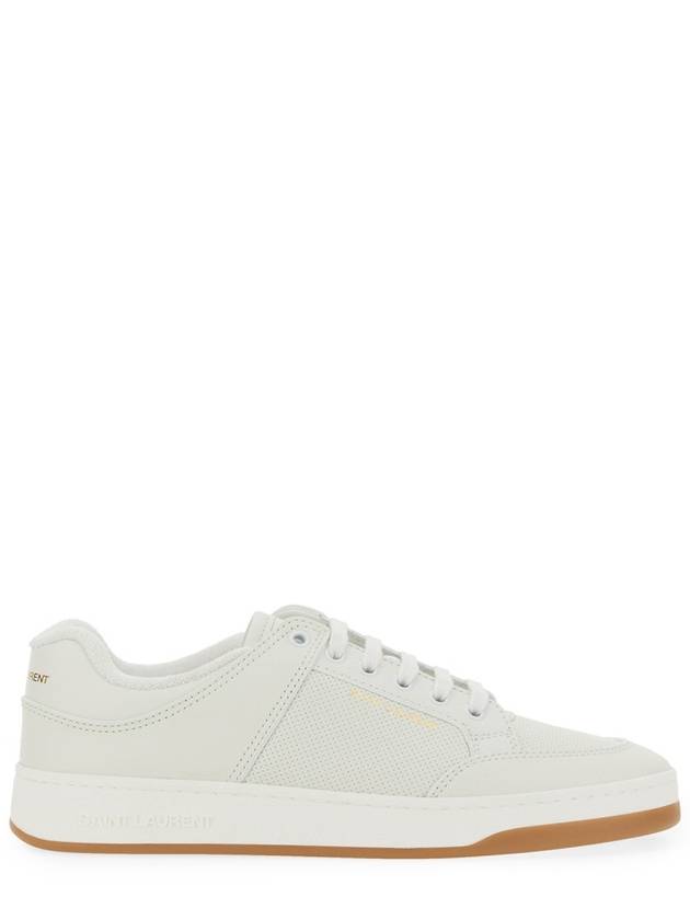 SL 61 Logo Signature Leather Low Top Sneakers White - SAINT LAURENT - BALAAN 4