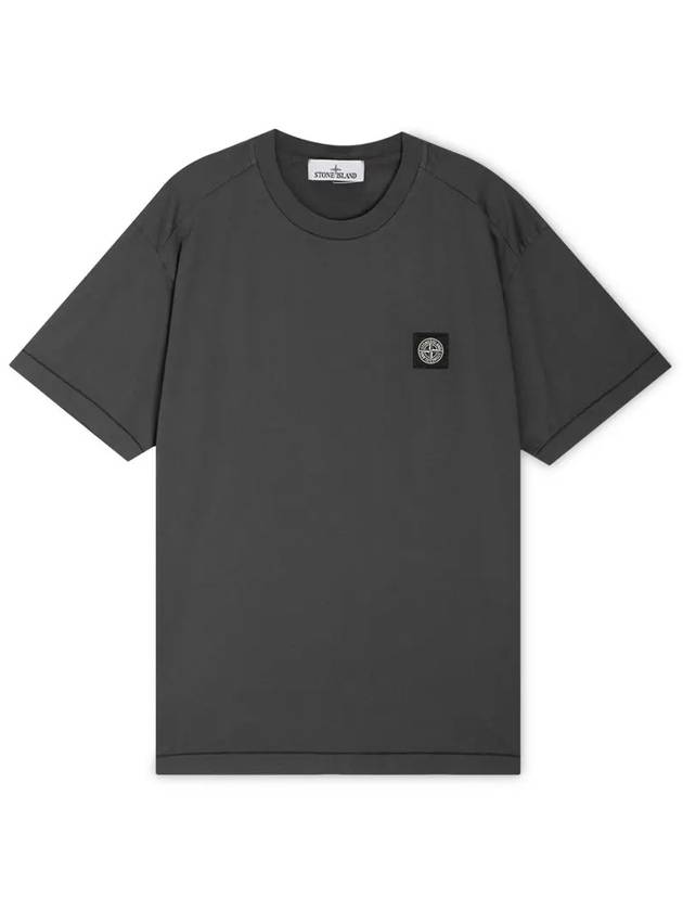 Logo Patch Short Sleeve T-Shirt Charcoal - STONE ISLAND - BALAAN 4