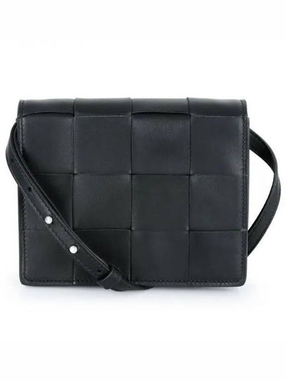 Women's Intrecciato Cross Bag Black - BOTTEGA VENETA - BALAAN 2