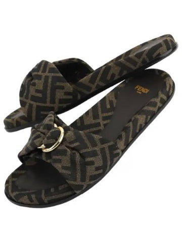 Jacquard Slides Women Slippers - FENDI - BALAAN 1