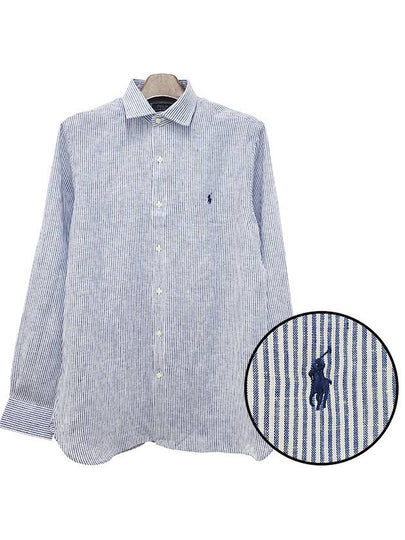 Pony Logo Stripe Long Sleeves Shirt Blue - POLO RALPH LAUREN - BALAAN 2