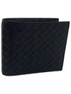 Intrecciato Weaving Half Wallet Black - BOTTEGA VENETA - BALAAN 3