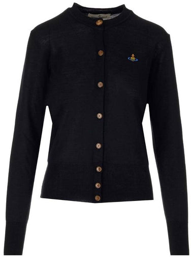 Bea Logo Cardigan Black - VIVIENNE WESTWOOD - BALAAN 1