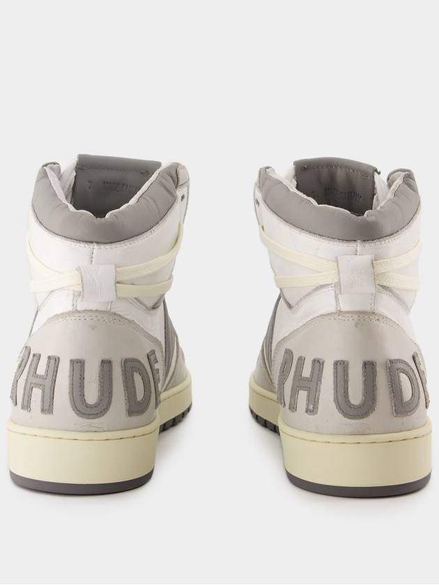 Rhecess Hi Sneakers - Rhude - Leather - White/Grey - RHUDE - BALAAN 3