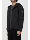 Supima Cotton Twill Stretch-TC Over Hooded Jacket Black - STONE ISLAND - BALAAN 6