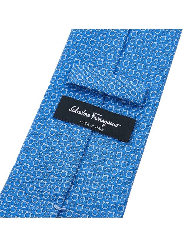 Gancini Print Silk Tie Blue - SALVATORE FERRAGAMO - BALAAN 8