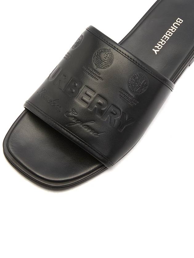 Carolyn Leather Slippers Black - BURBERRY - BALAAN 8