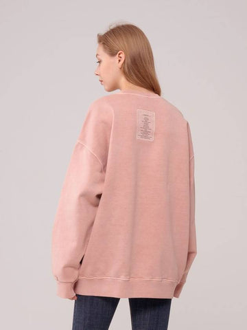 Pigment Heavy Cotton Label Art Sweatshirt Pink - ICONOGRAPHY - BALAAN 1