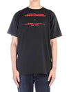 Men's Cotton Short Sleeve T-Shirt Black - RAF SIMONS - BALAAN.