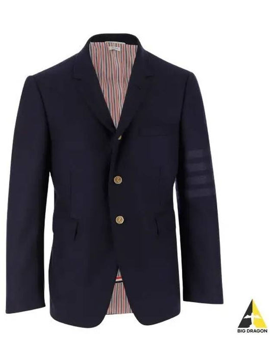 Men's Diagonal Armband Cashmere Flannel Classic Jacket Navy - THOM BROWNE - BALAAN 2