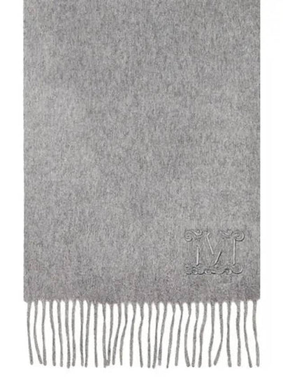 Wsdahlia Embroid M Logo Fringe Cashmere Muffler Light Grey - MAX MARA - BALAAN 2