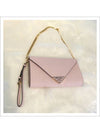 Triangle Logo Saffiano Chain Clutch Bag Alabaster Pink - PRADA - BALAAN 2