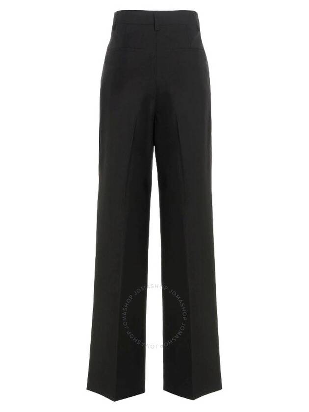 High Waist Wool Wide Pants Black - BURBERRY - BALAAN 3