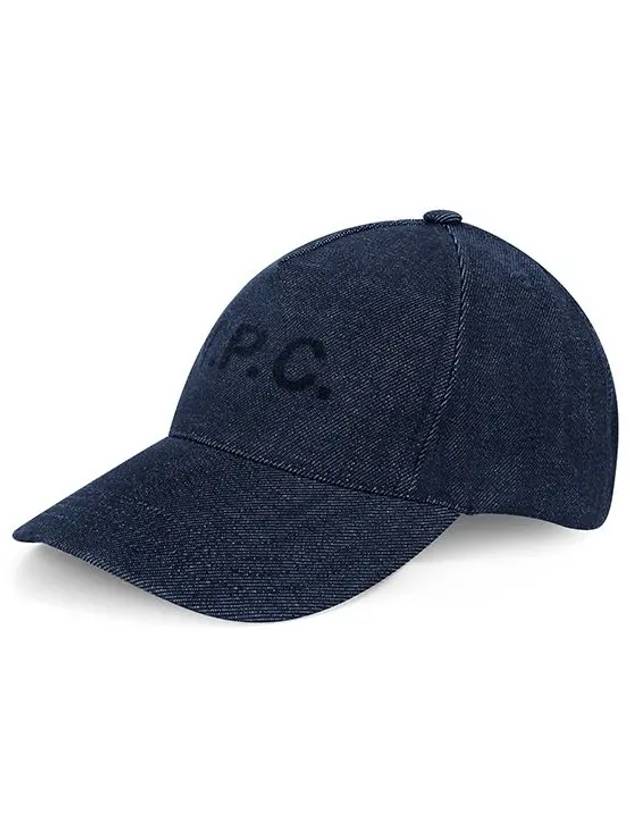 VPC Velvet Logo Denim Ball Cap Blue - A.P.C. - BALAAN 4