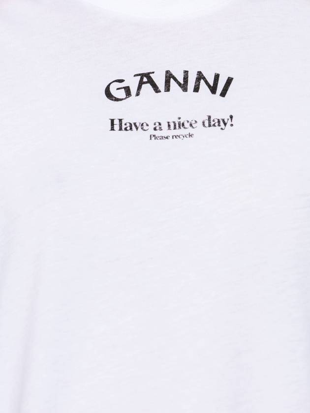 Ganni T-shirt With Logo, Women's, White - GANNI - BALAAN 5