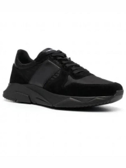 Suede Nylon Low Top Sneakers Black - TOM FORD - BALAAN 2