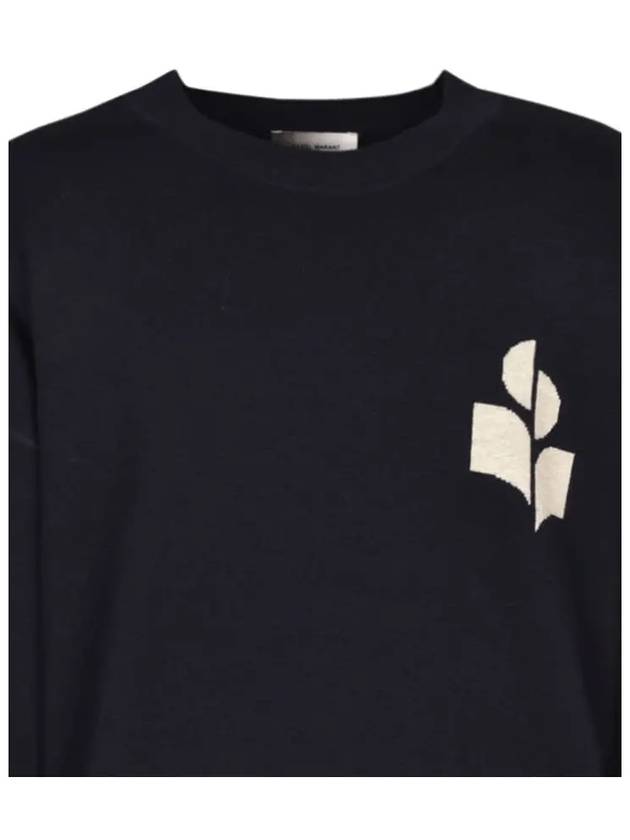 Men's Atley Logo Print Knit Top Navy - ISABEL MARANT - BALAAN 5