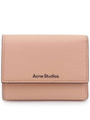 Logo Embossed Leather Half Wallet Pink - ACNE STUDIOS - BALAAN 2