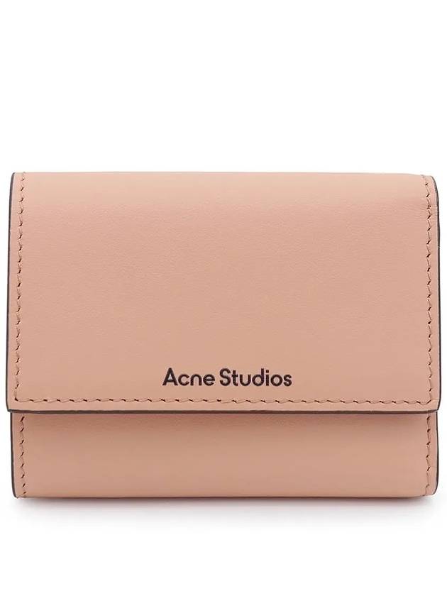 Logo Embossed Leather Half Wallet Pink - ACNE STUDIOS - BALAAN 2