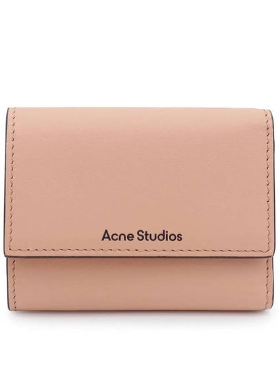 Logo Tri-Fold Leather Half Wallet Pink - ACNE STUDIOS - BALAAN 2