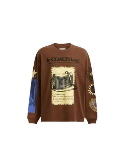 Graphic Long Sleeve T-Shirt Brown - COACH - BALAAN 2