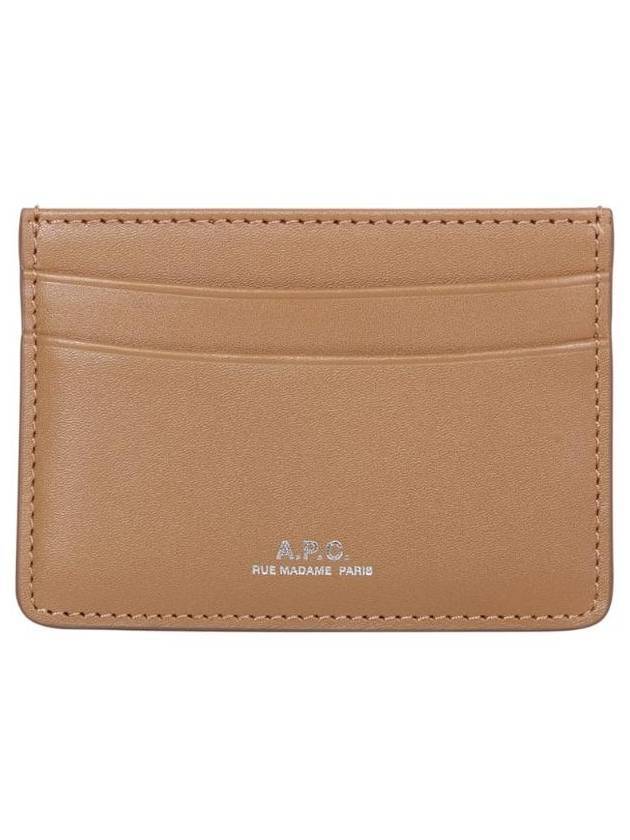 Andre Logo Card Wallet Beige - A.P.C. - BALAAN 1