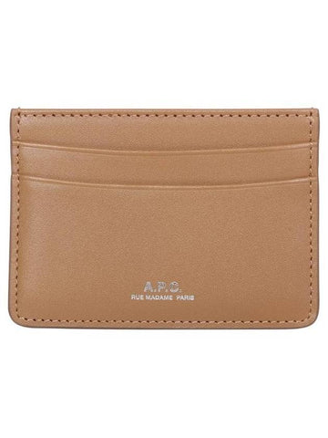 Andre Logo Card Wallet Beige - A.P.C. - BALAAN 1