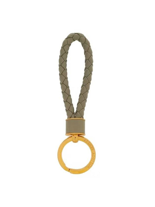 Intreccio Lambskin Key Holder Light Khaki - BOTTEGA VENETA - BALAAN 1