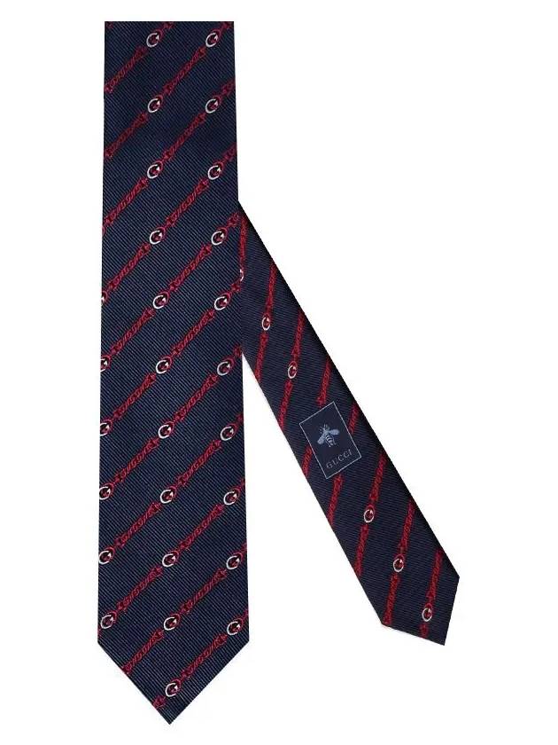 Interlocking Tie 660045 4E002 4174 Navy Red - GUCCI - BALAAN 1