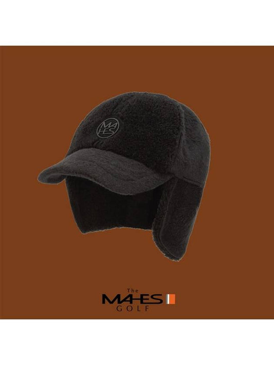 Logo Ball Cap Black Orange Label Fleece Earmuff Cap EC00738 - MAHES - BALAAN 2