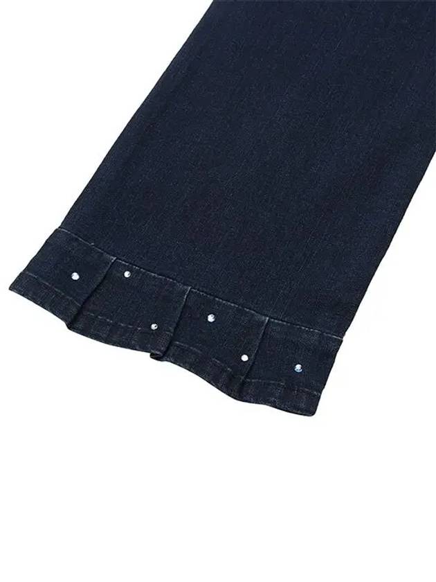 hem tuck flare denim part 9 5422LAWDNAVY - BLACK&WHITE - BALAAN 5