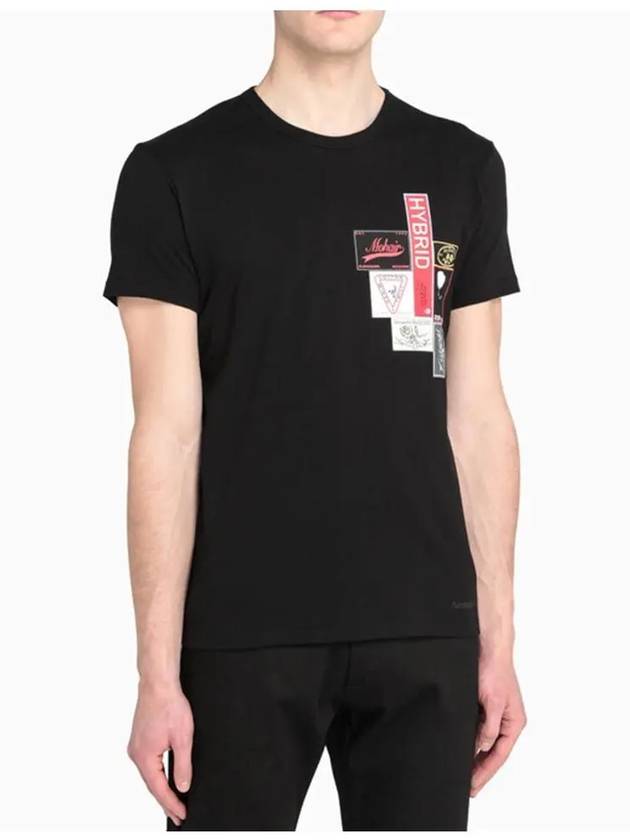 Label Logo Short Sleeve T-Shirt Black - ALEXANDER MCQUEEN - BALAAN 3