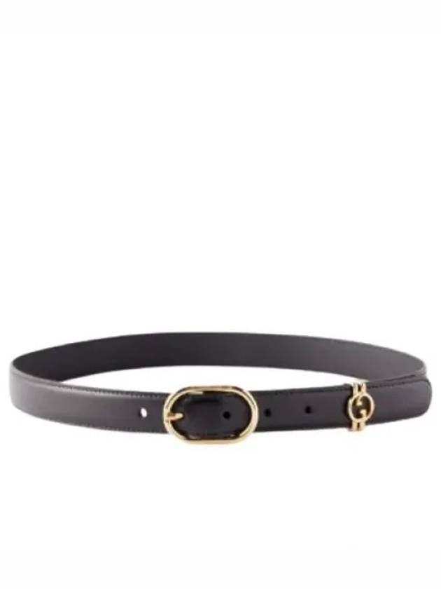 Round Interlocking G Leather Belt Navy - GUCCI - BALAAN 2